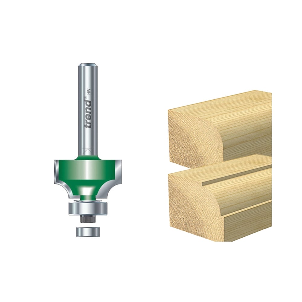 Trend C076 x 1/4 TCT Bearing Guided Ovolo & Round Over 6.3mm Radius