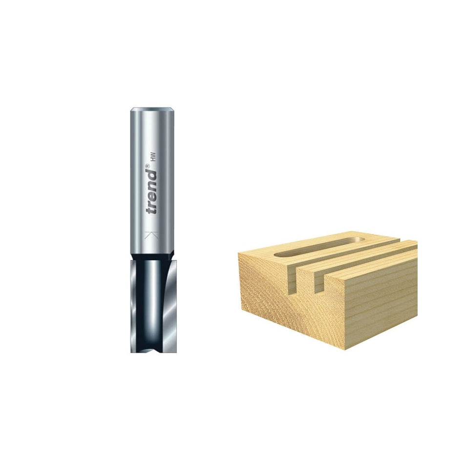 Trend TR12 x 1/4 TCT Two Flute Cutter Long Shank 12 x 19mm