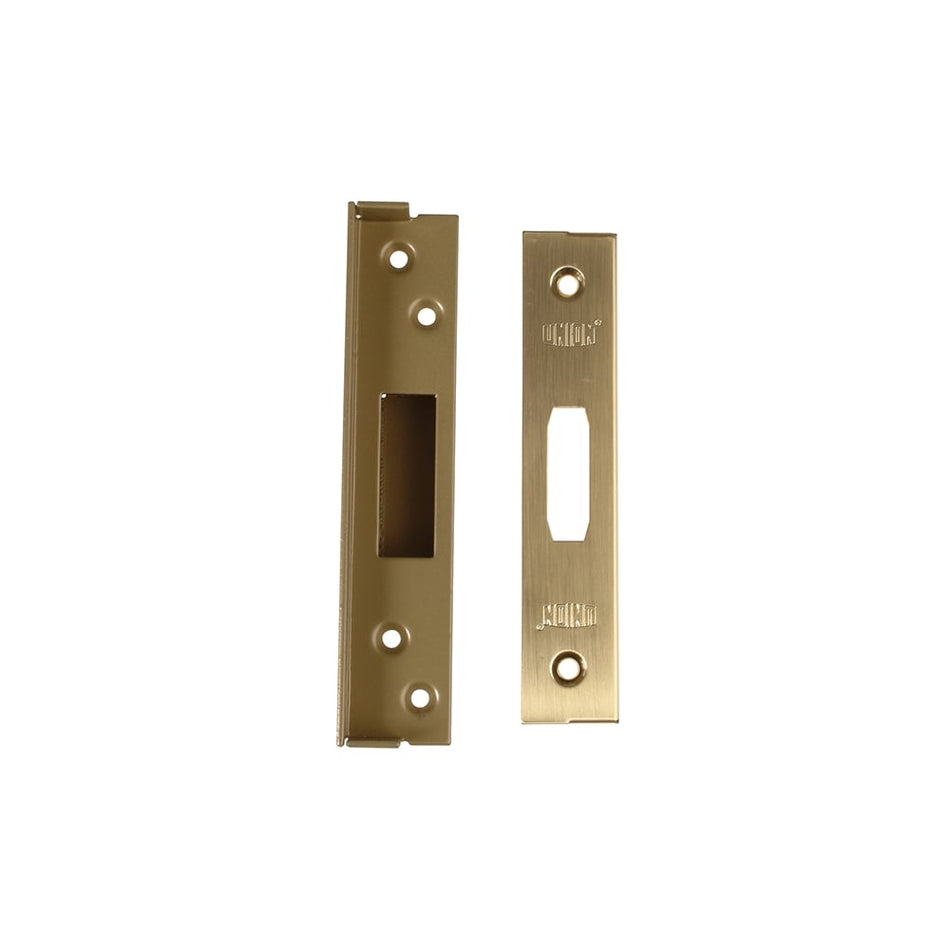 UNION StrongBOLT 2100 Mortice Deadlock Rebate Kit 13mm Polished Brass Box