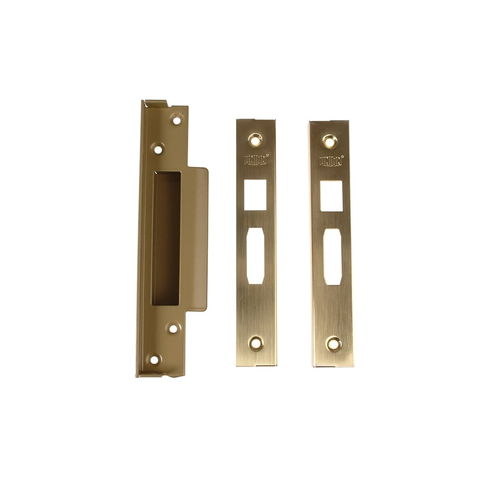 UNION StrongBOLT 2200 Mortice Sashlock Rebate Kit 13mm Satin Brass Box