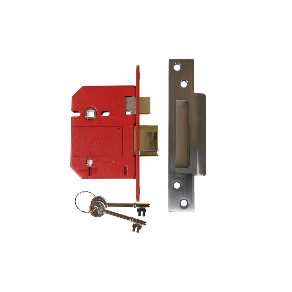 UNION StrongBOLT 2200S BS 5 Lever Mortice Sashlock Satin Chrome 81mm Box