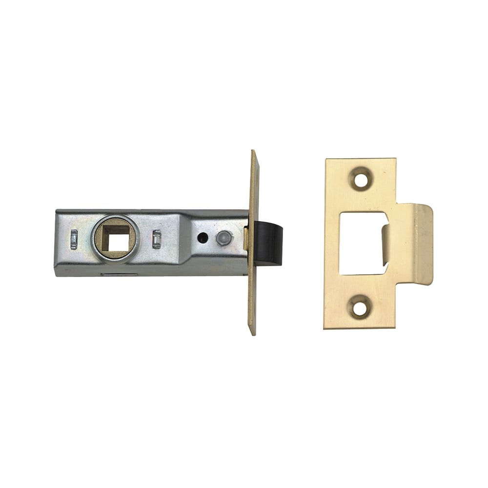 UNION Tubular Mortice Latch 2648 Polished Brass 64mm 2.5in Box