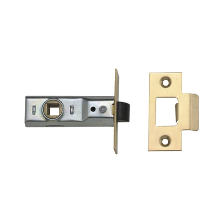 UNION Tubular Mortice Latch 2648 Polished Brass 64mm 2.5in Box