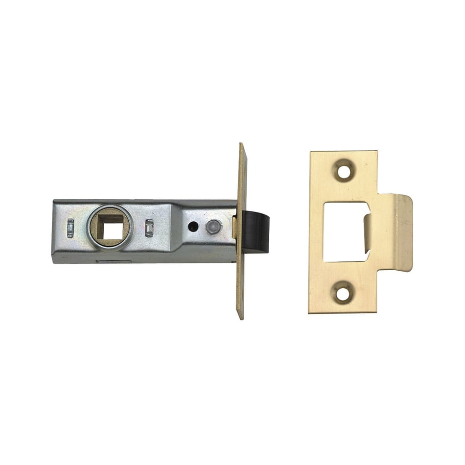 UNION Tubular Mortice Latch 2648 Polished Brass 64mm 2.5in Box