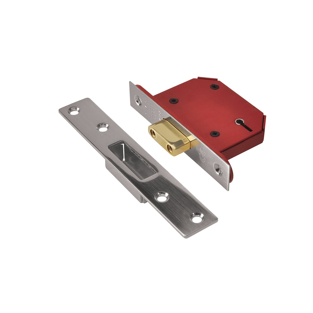 UNION StrongBOLT 2105S Stainless Steel 5 Lever Mortice Deadlock Visi 81mm 3in