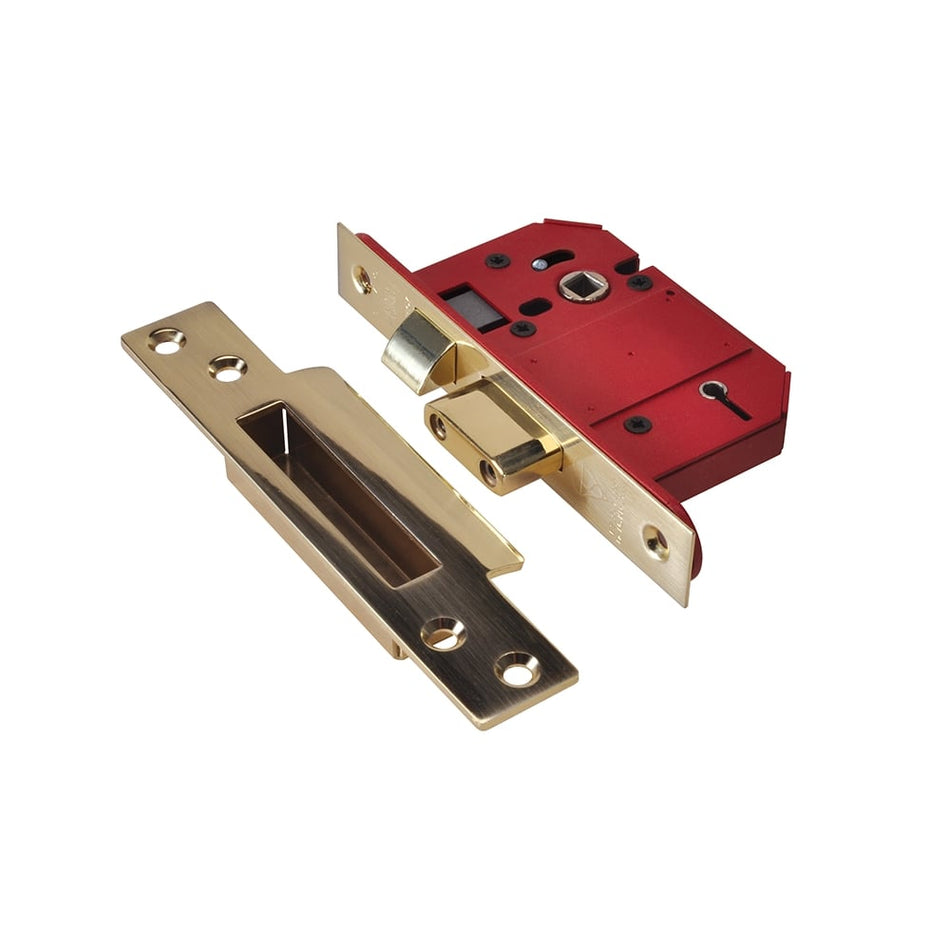 UNION StrongBOLT 2200S BS 5 Lever Mortice Sashlock Satin Brass 68mm Visi