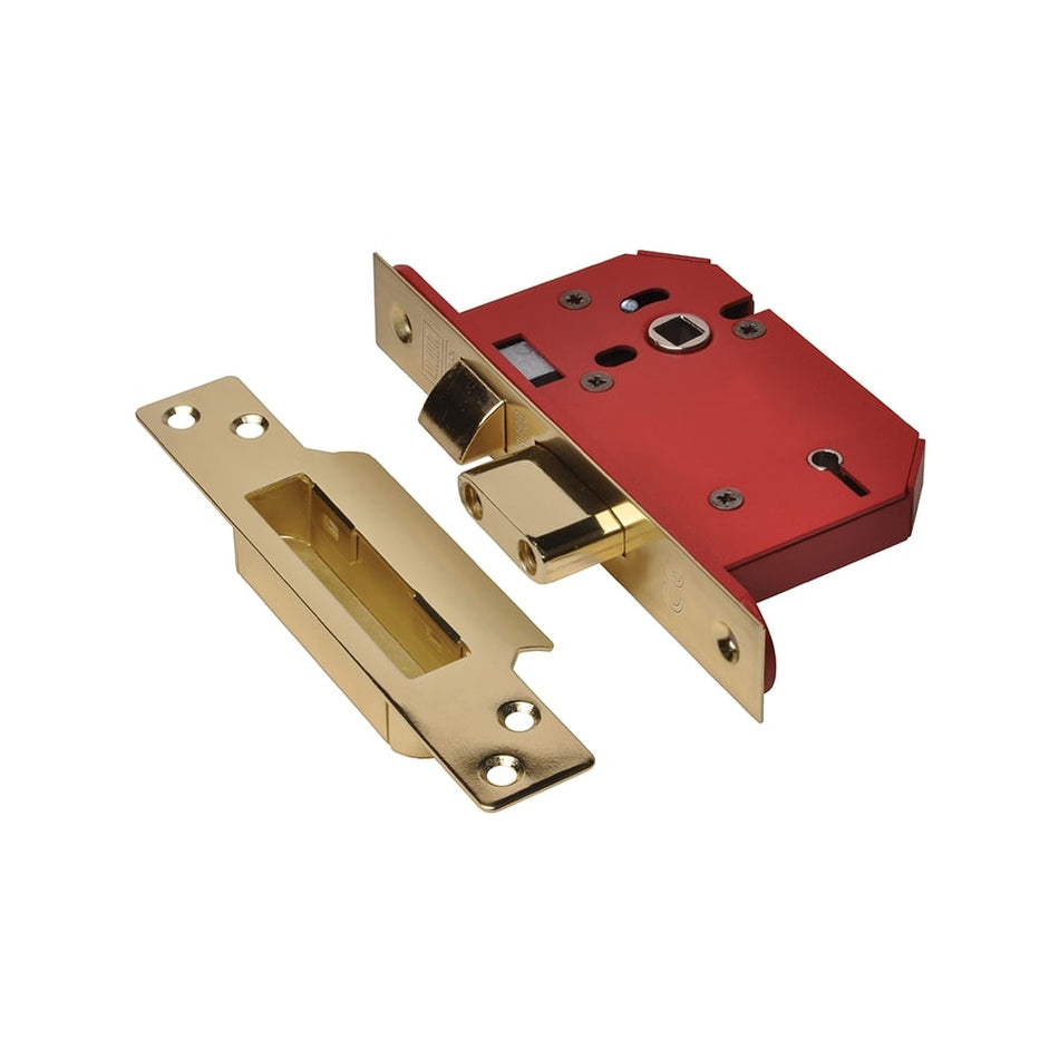 UNION StrongBOLT 2205S 5 Lever Mortice Sashlock Polished Brass 68mm 2.5in Visi