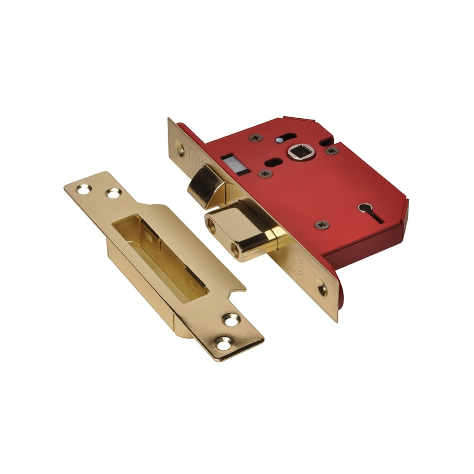 UNION StrongBOLT 2205S 5 Lever Mortice Sashlock Polished Brass 81mm 3in Visi