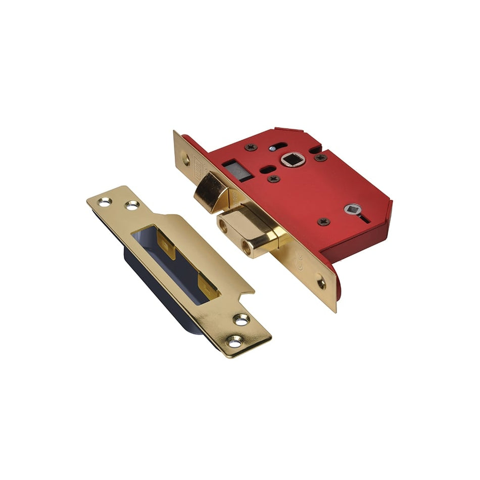 UNION StrongBOLT 22WCS Mortice Bathroom Lock Polished Brass 81mm 3in Visi