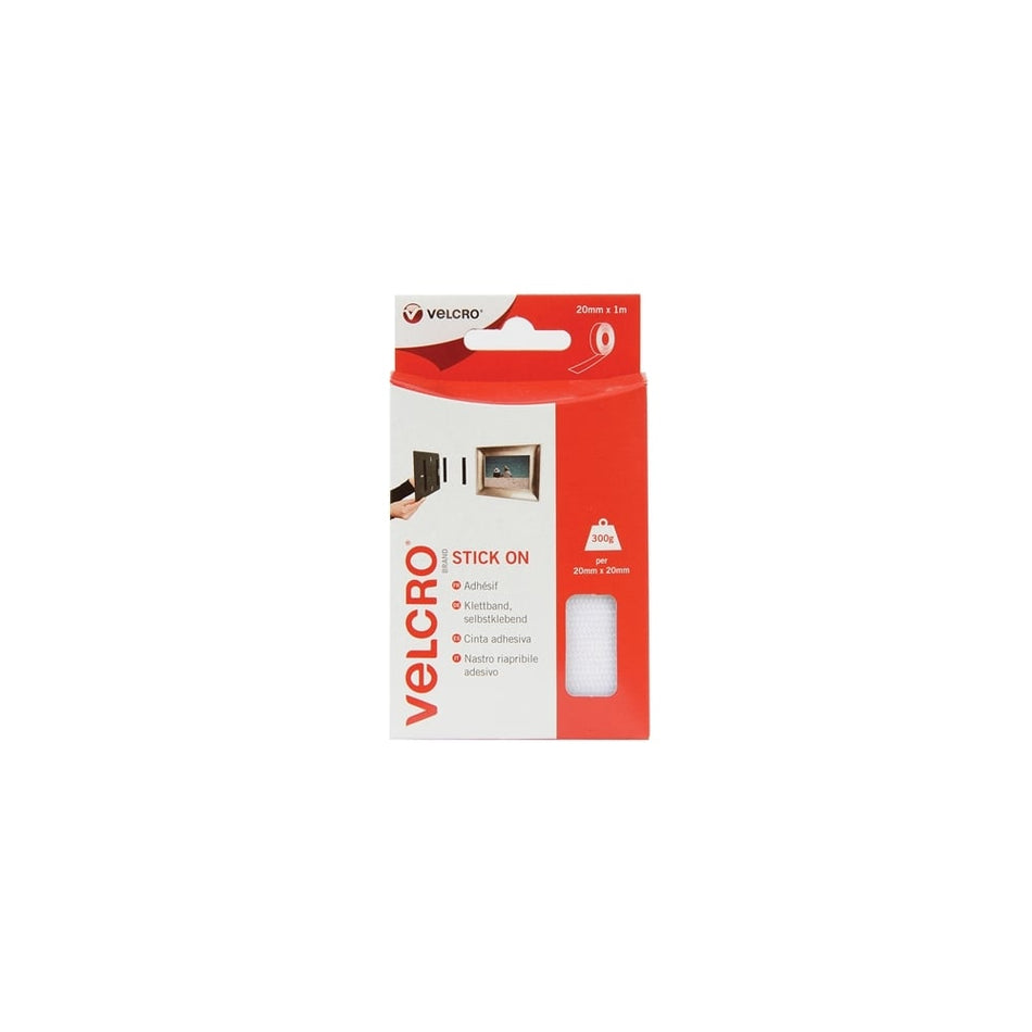 VELCRO???? Brand Stick On VELCRO???? Brand Tape 20mm x 1m White