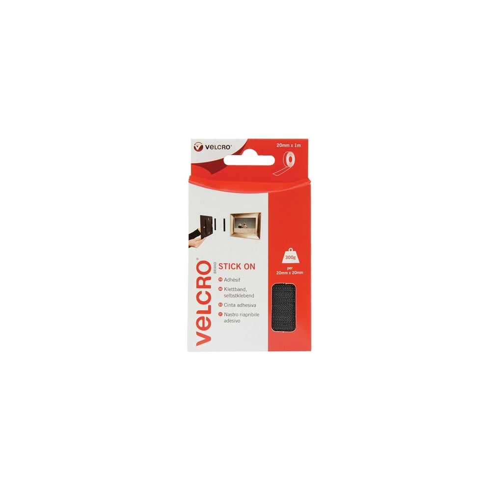 VELCRO???? Brand Stick On VELCRO???? Brand Tape 20mm x 1m Black