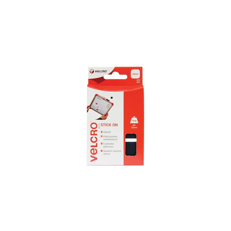 VELCRO???? Brand Stick On VELCRO???? Brand Squares 25mm Black Pack of 24
