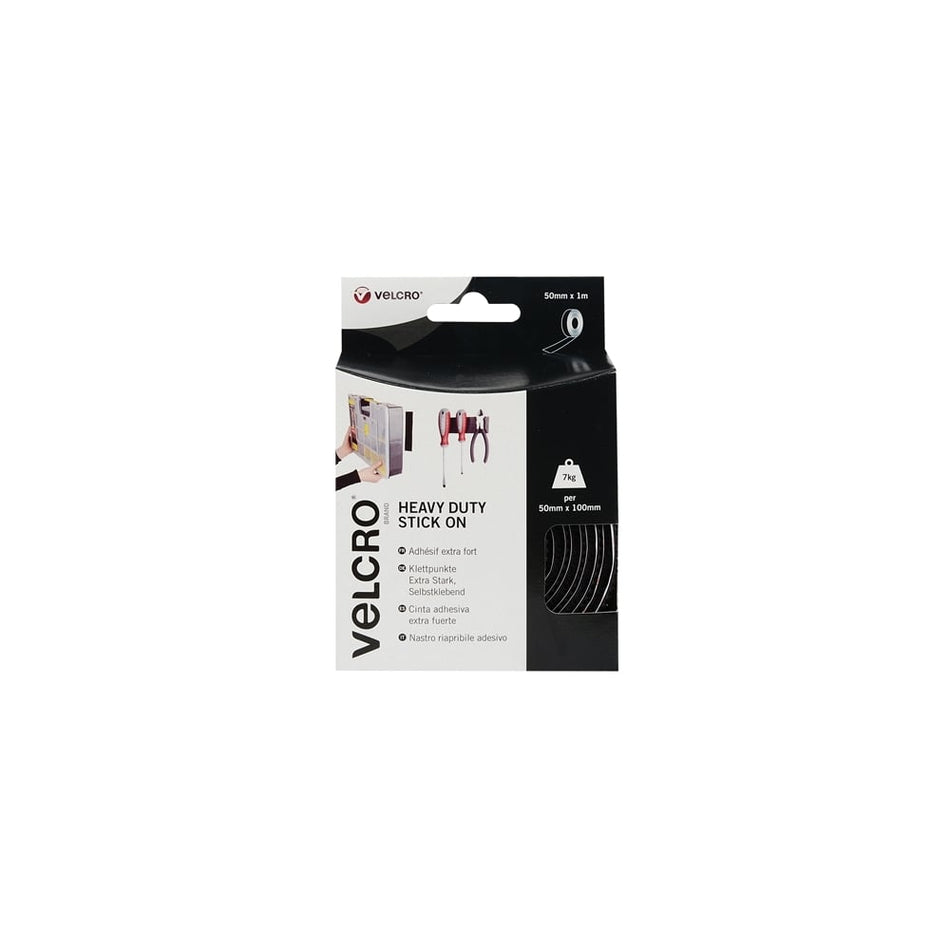 VELCRO???? Brand Heavy-Duty VELCRO???? Brand Stick On Tape 50mm x 1m Black
