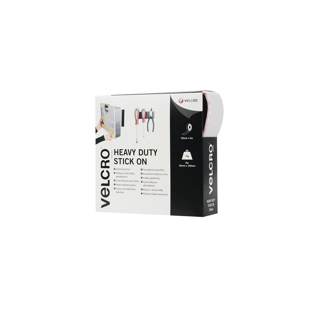 VELCRO???? Brand Heavy-Duty VELCRO???? Brand Stick On Tape 50mm x 5m White