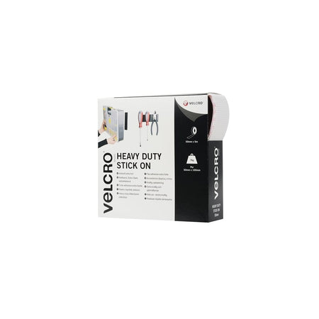 VELCRO???? Brand Heavy-Duty VELCRO???? Brand Stick On Tape 50mm x 5m White