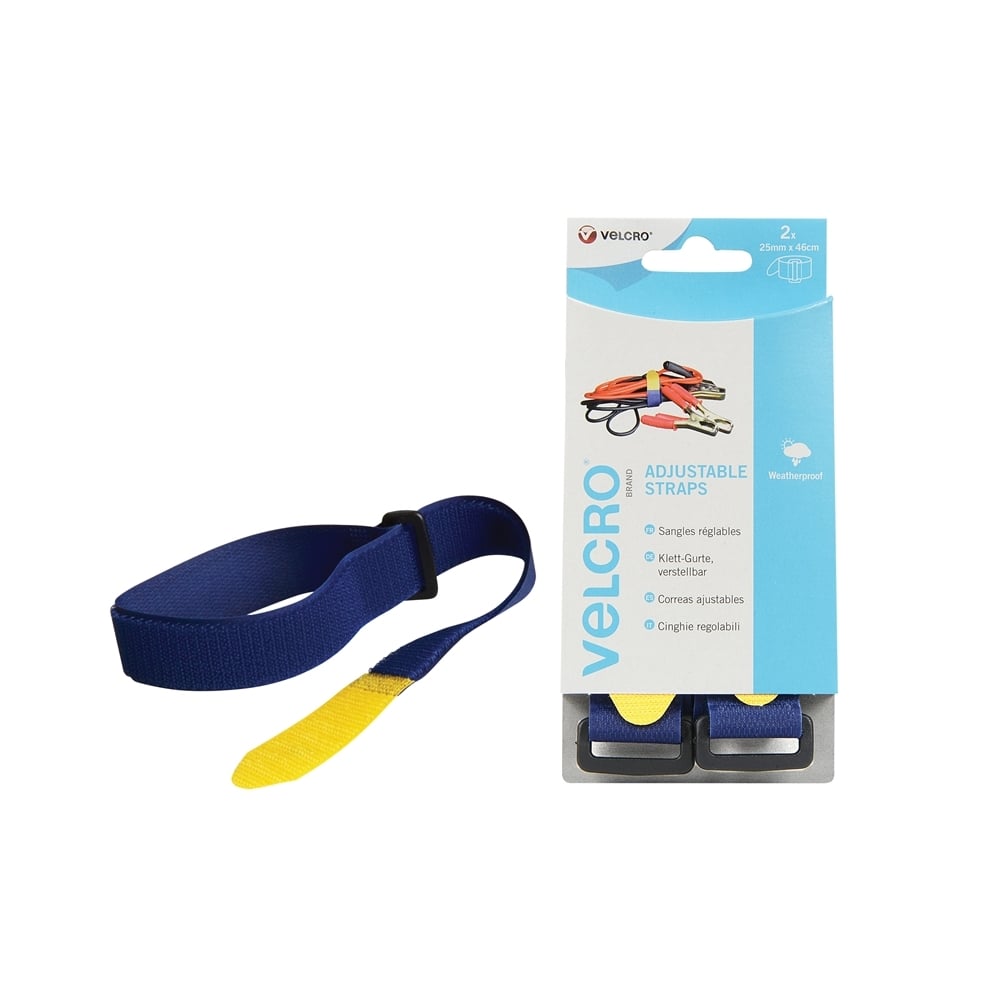 VELCRO???? Brand Adjustable VELCRO???? Brand Straps (2) 25mm x 46cm Blue
