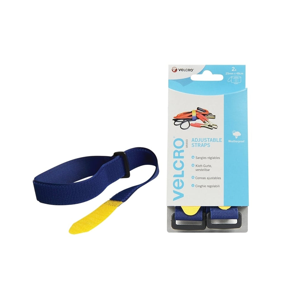 VELCRO???? Brand Adjustable VELCRO???? Brand Straps (2) 25mm x 46cm Blue