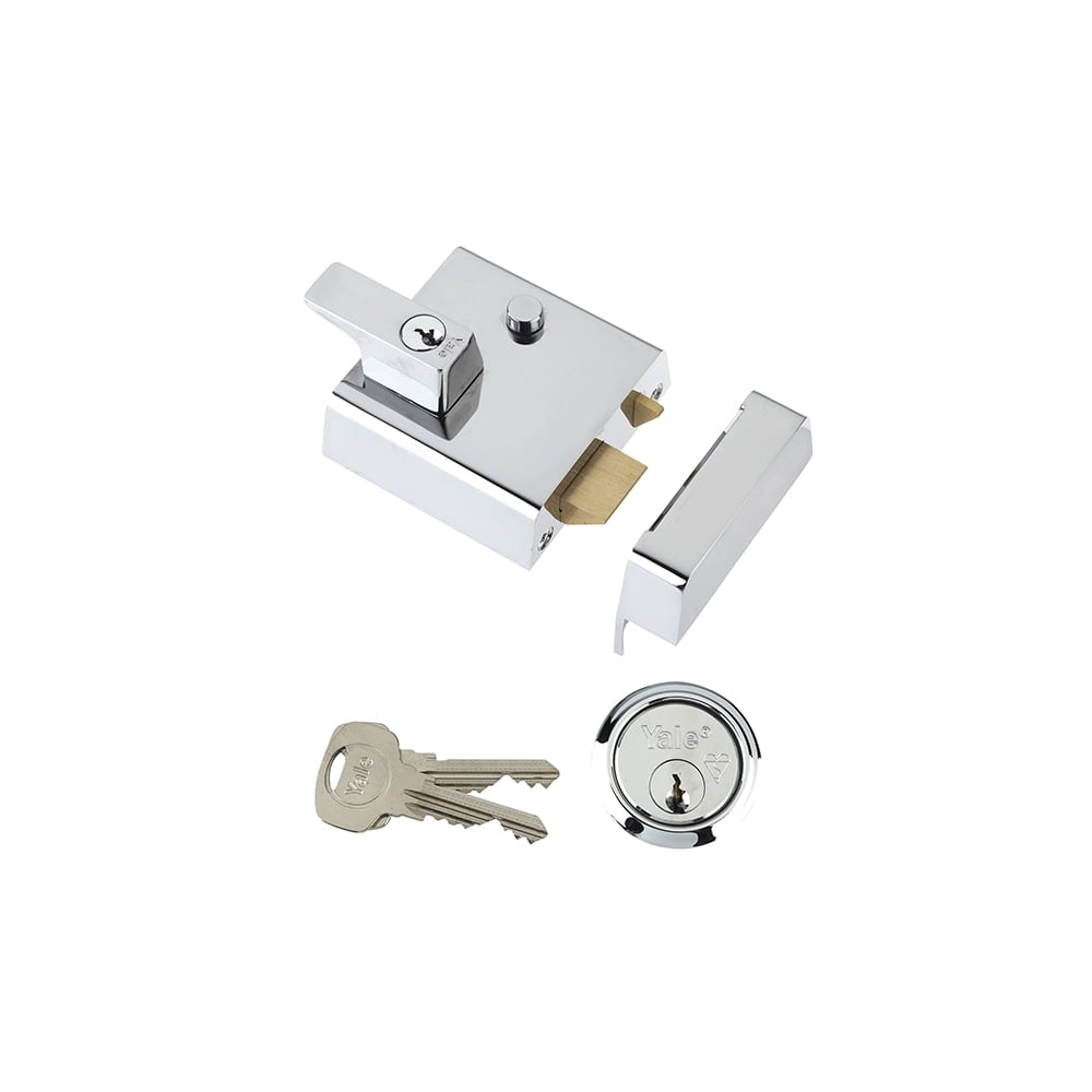 Yale Locks P2 Double Security Nightlatch 40mm Backset Chrome Finish Visi