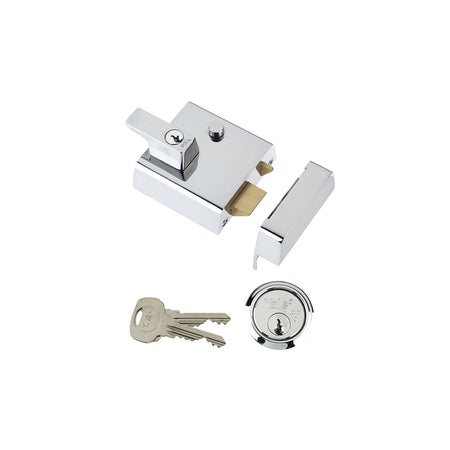 Yale Locks P2 Double Security Nightlatch 40mm Backset Chrome Finish Visi