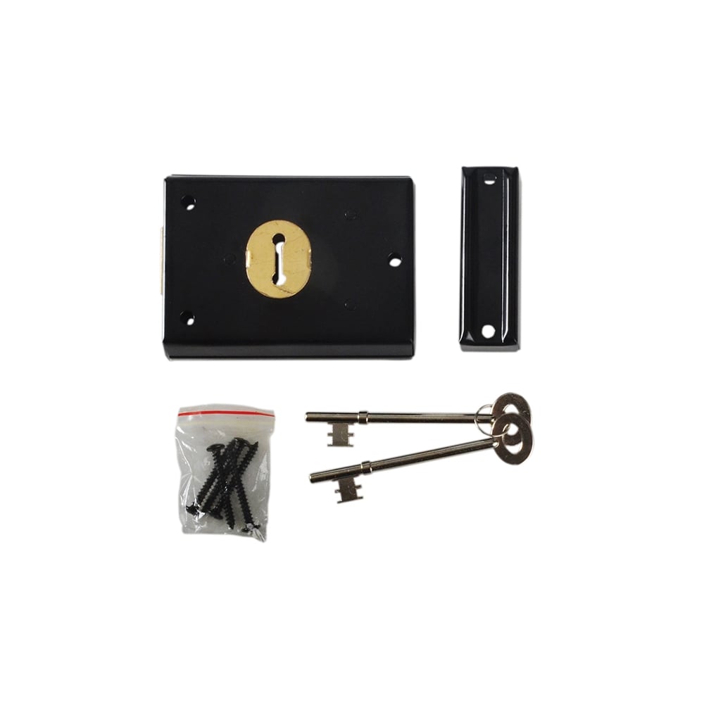 Yale Locks P402 Rim Lock Black Finish 102 x 76mm Visi