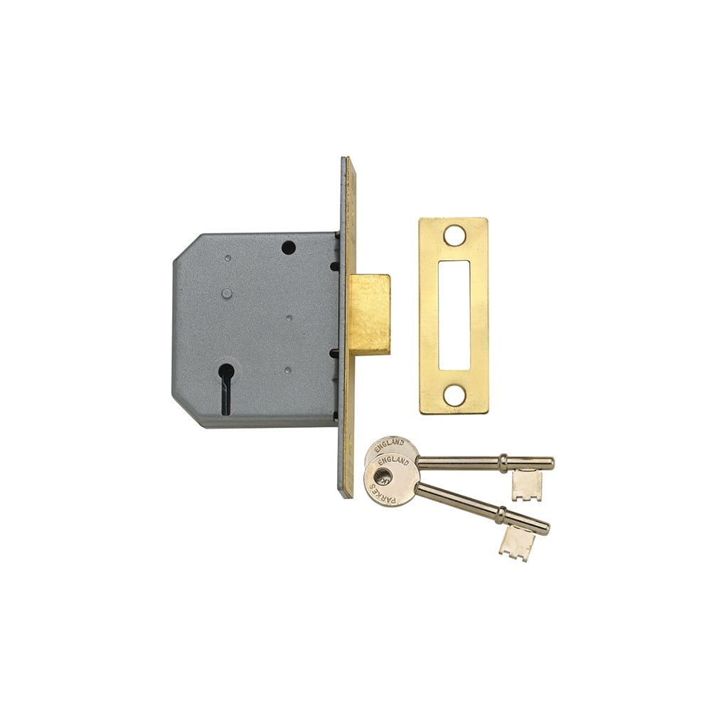 Yale Locks PM322 3 Lever Mortice Deadlock 79mm 3in Polished Brass