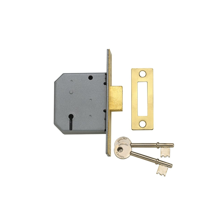 Yale Locks PM322 3 Lever Mortice Deadlock 79mm 3in Polished Brass
