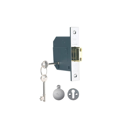 Yale Locks PM562 Hi-Security BS 5 Lever Mortice Deadlock 81mm 3 inch Polish Chrome