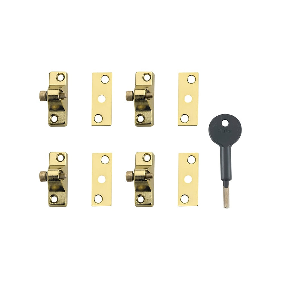 Yale Locks 8K118 Economy Window Lock Electro Brass Finish Pack of 4 Visi