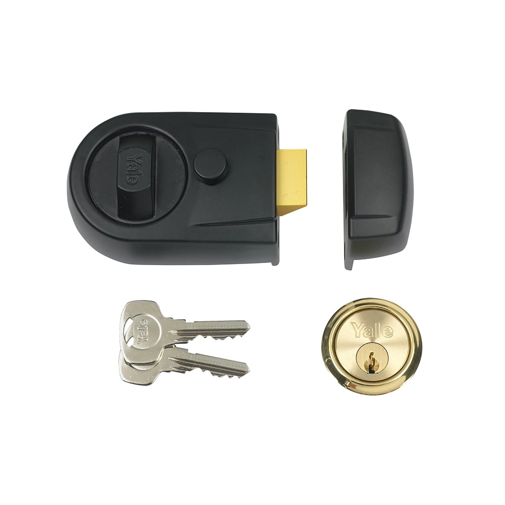 Yale Locks Y3 Nightlatch Modern 60mm Backset Black Finish Visi