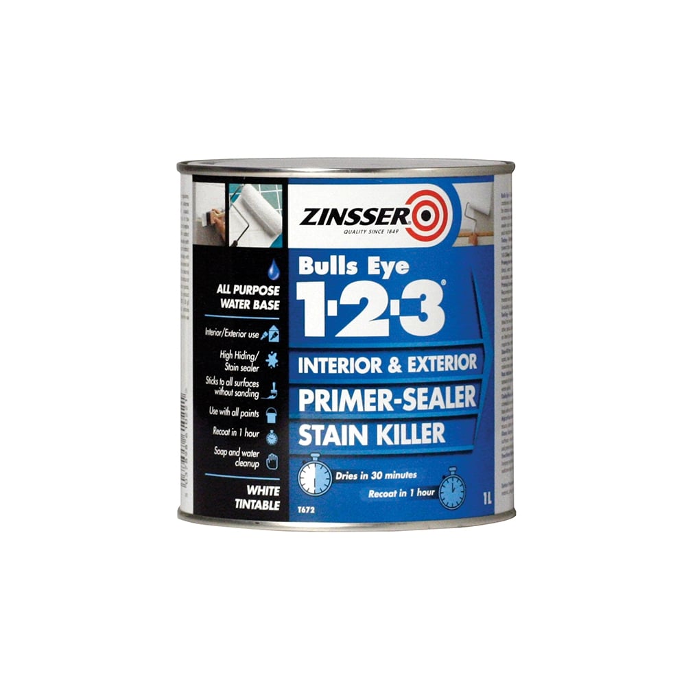 Zinsser 123 Bulls Eye Primer / Sealer Paint 1 Litre