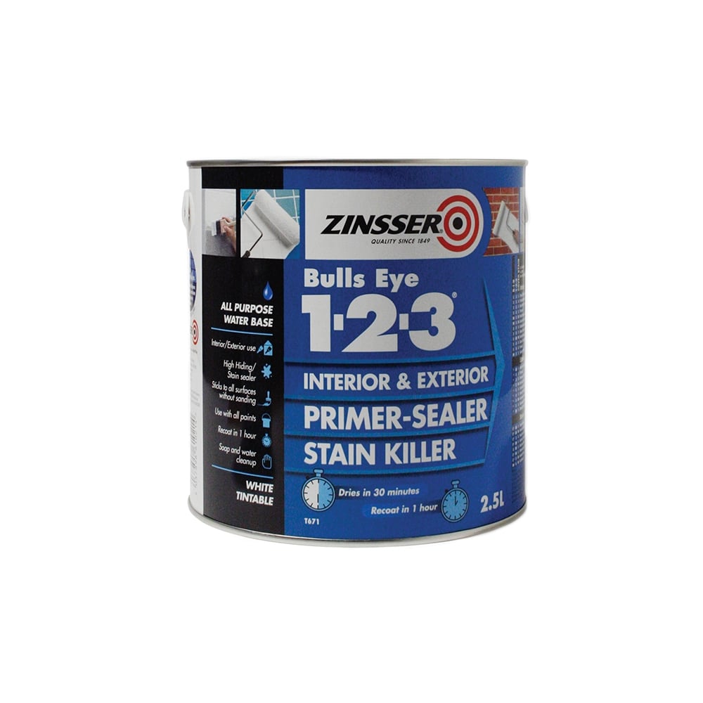 Zinsser 123 Bulls Eye Primer / Sealer Paint 2.5 Litre