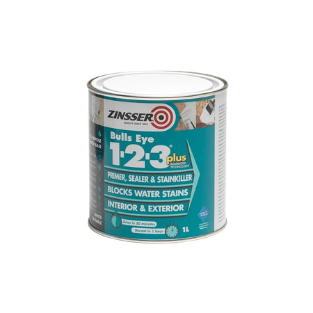 Zinsser 123 Bulls Eye Plus Primer / Sealer Paint 1 Litre
