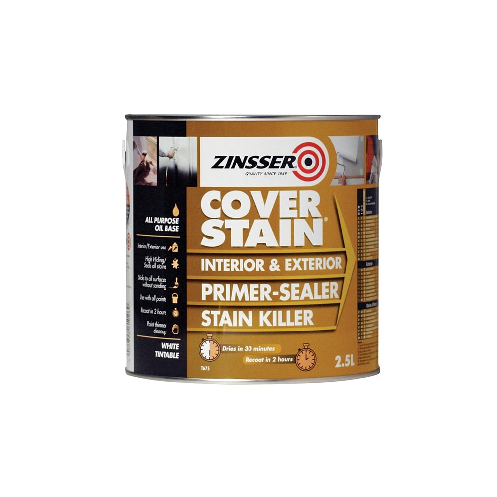 Zinsser Cover Stain Primer / Finish Paint 2.5 Litre