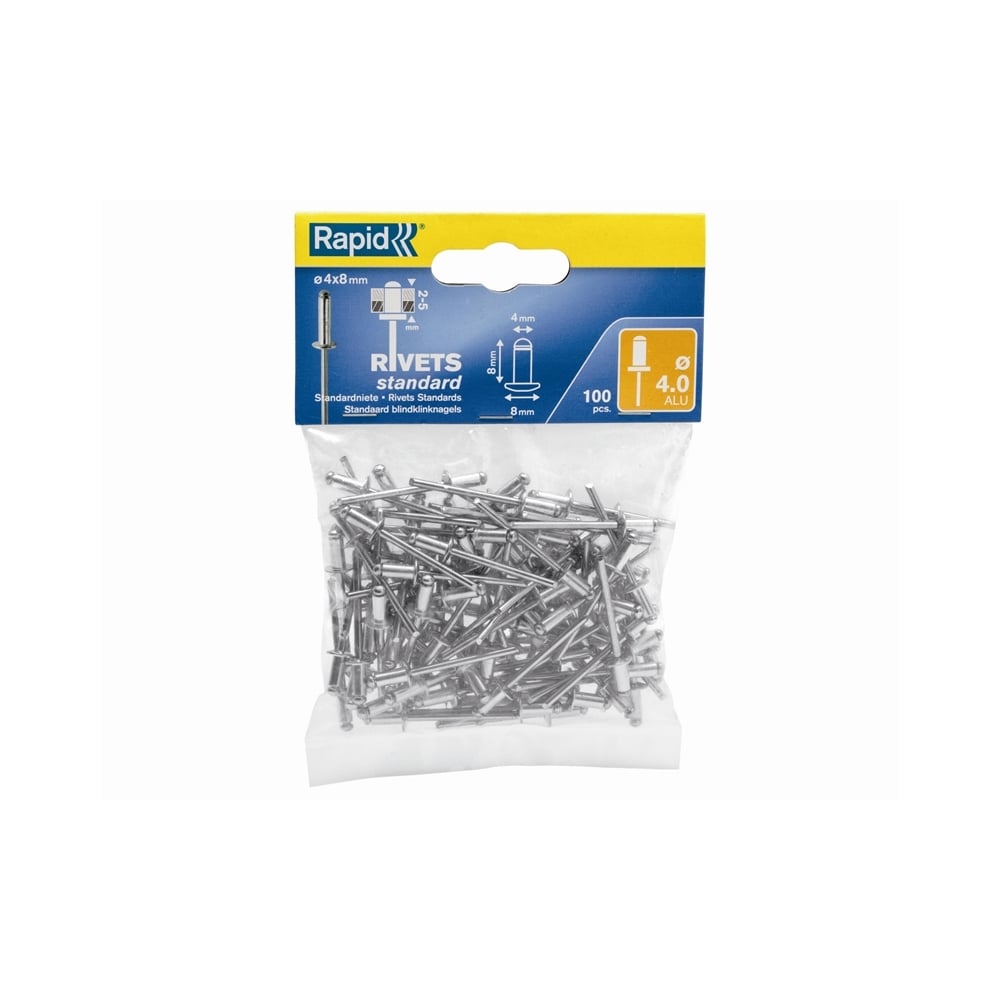 Standard Aluminium Rivets 4 x 8mm (Bag of 100)