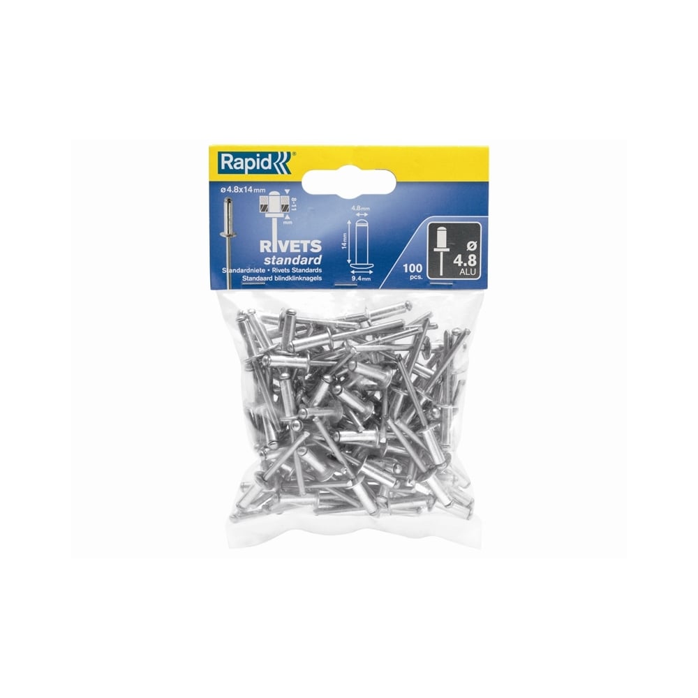 Standard Aluminium Rivets 4.8 x 14mm (Bag of 100)