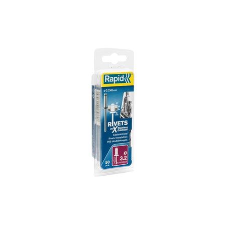 Stainless Steel Rivets 3.2 x 8mm (Blister of 50)