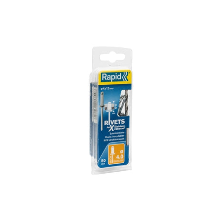 Stainless Steel Rivets 4 x 12mm (Blister of 50)