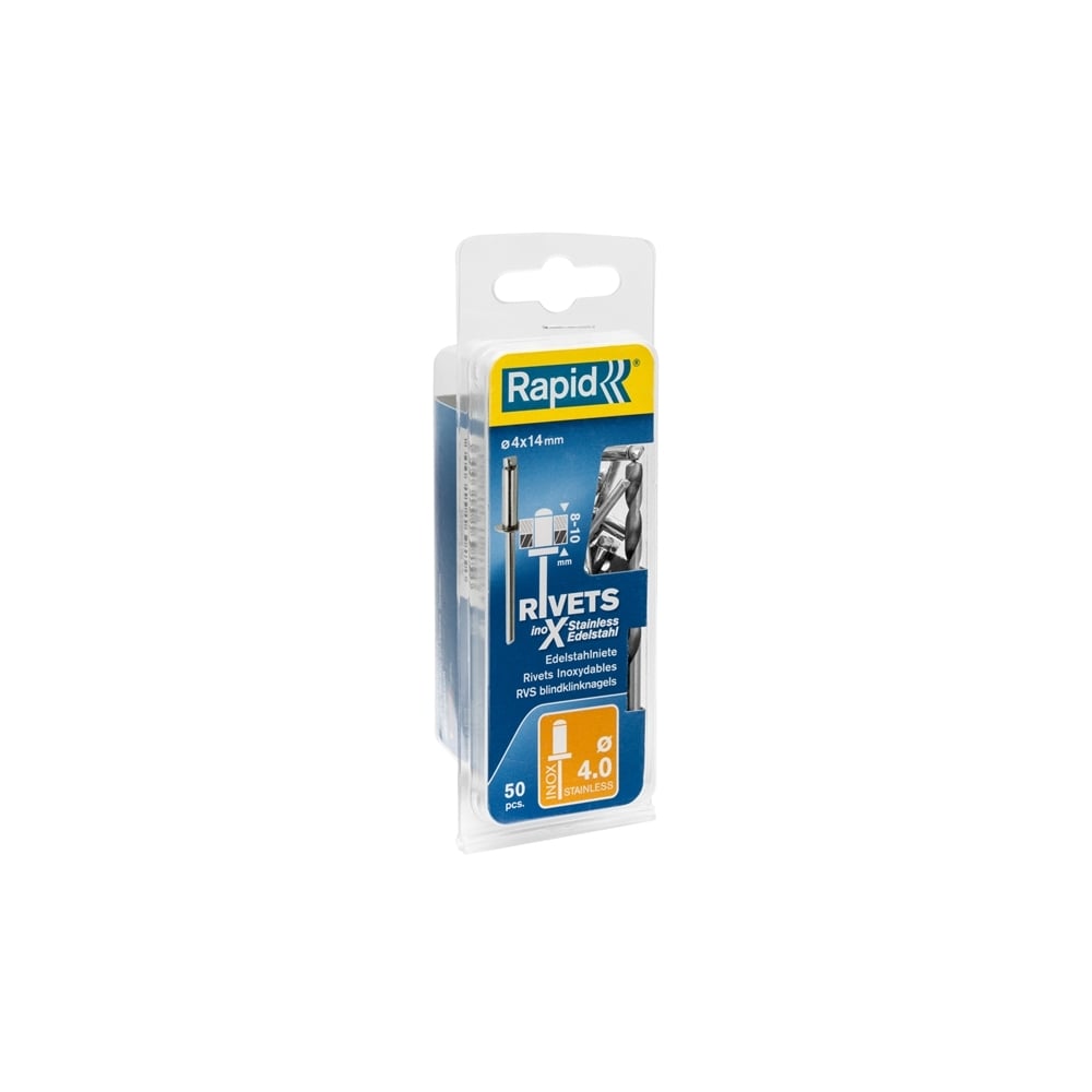 Stainless Steel Rivets 4 x 14mm (Blister of 50)
