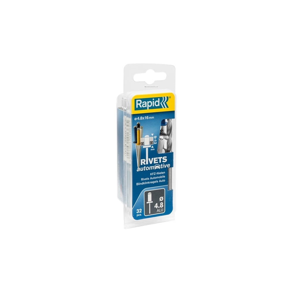 Automotive Rivets 4.8 x 16mm 4 Colours (Blister of 32)