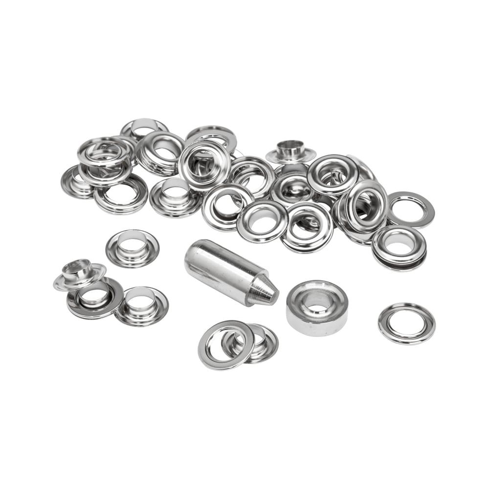 Grommets 12 x 23mm (25) + Metal Anvil & Hammer