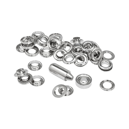 Grommets 12 x 23mm (25) + Metal Anvil & Hammer