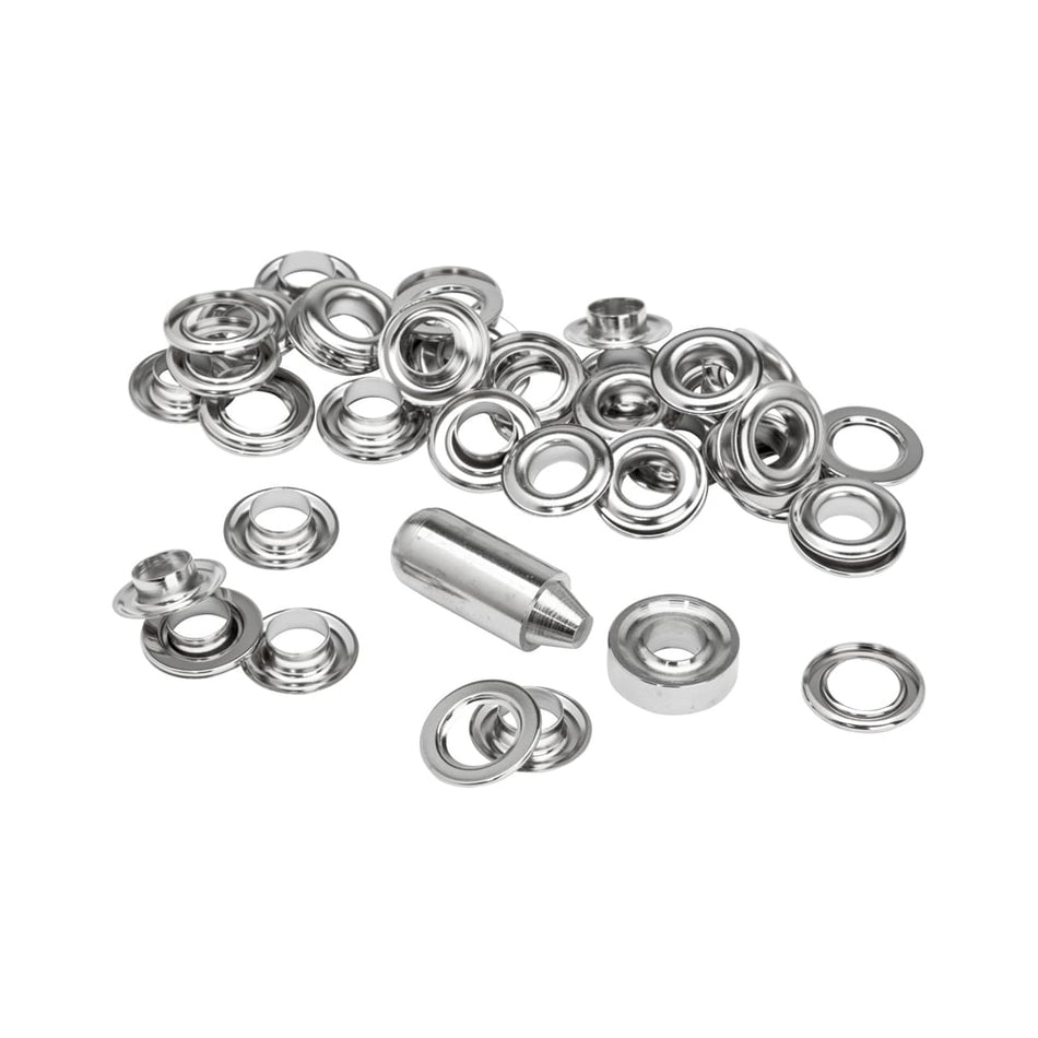 Grommets 12 x 23mm (25) + Metal Anvil & Hammer