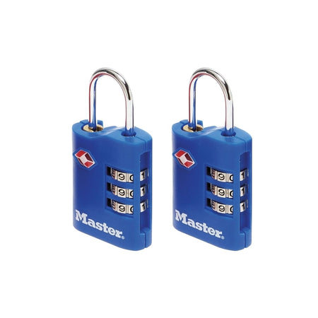 Master Lock TSA Combination Zinc Padlocks 3 Digit 30mm x 2: Model No- 4686EURT