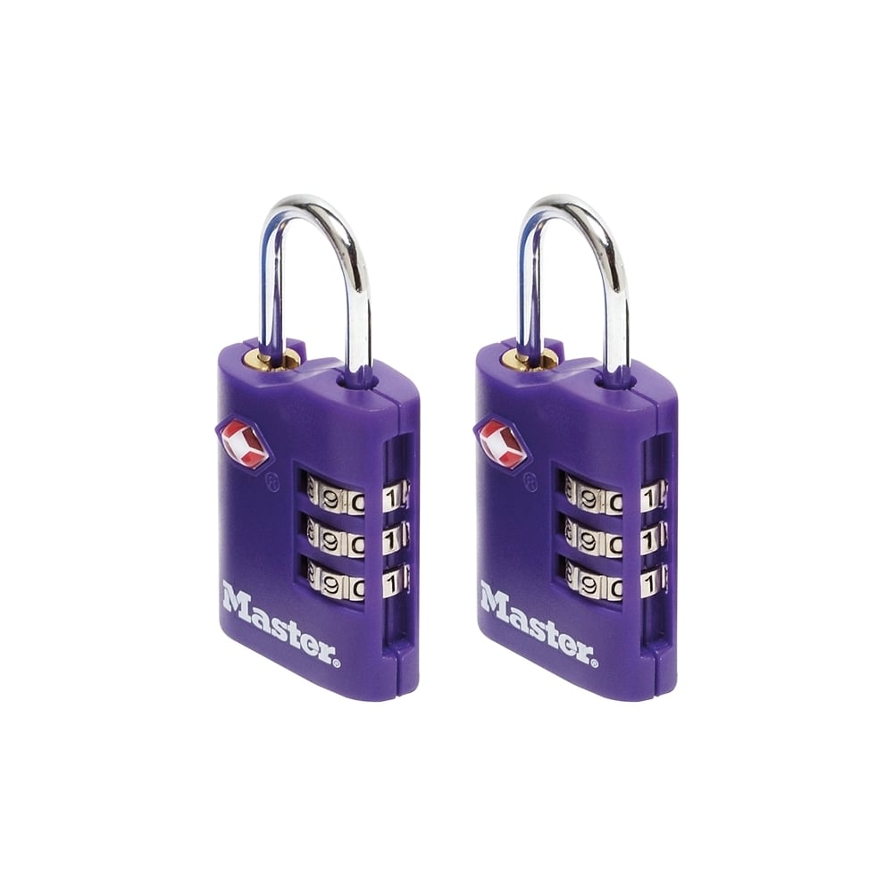Master Lock TSA Combination Zinc Padlocks 3 Digit 30mm x 2: Model No- 4686EURT