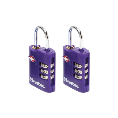 Master Lock TSA Combination Zinc Padlocks 3 Digit 30mm x 2: Model No- 4686EURT