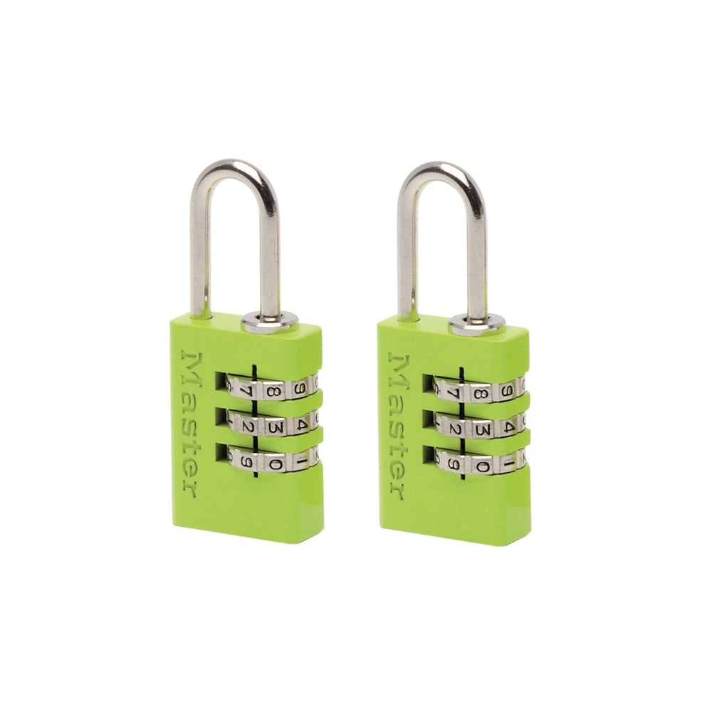 Master Lock Aluminium Combination Padlocks 3 Digit Colour 20mm x 2: Model No- 7620EURTCOL