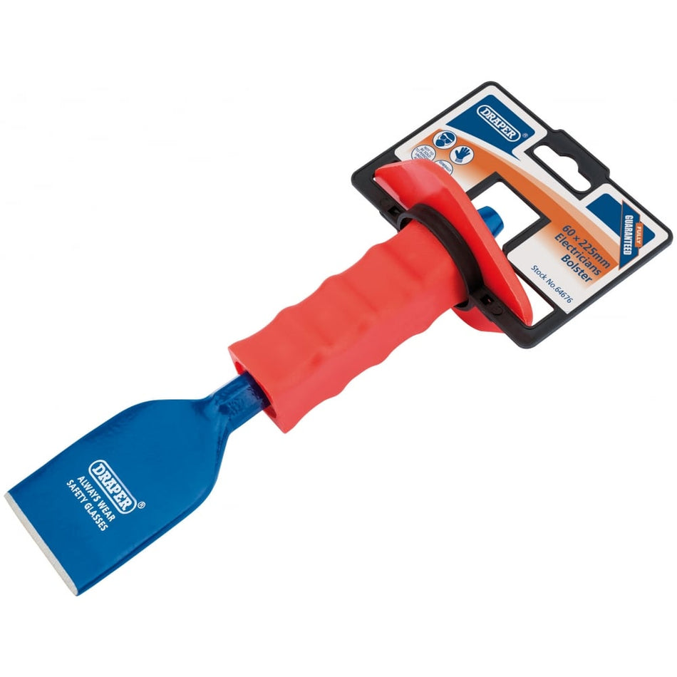 DRAPER Electricians Bolster with Hand Guard (225 x 60mm): Model No. BD8G/AP