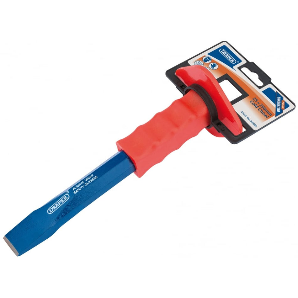 DRAPER Octagonal Shank Cold Chisel with Hand Guard (25 x 250mm): Model No. BD5G/AP