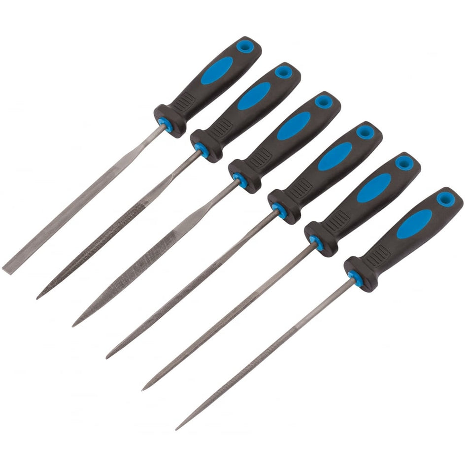 DRAPER 150mm Soft Grip Needle File Set (6 Piece): Model No. NF6/SG/B