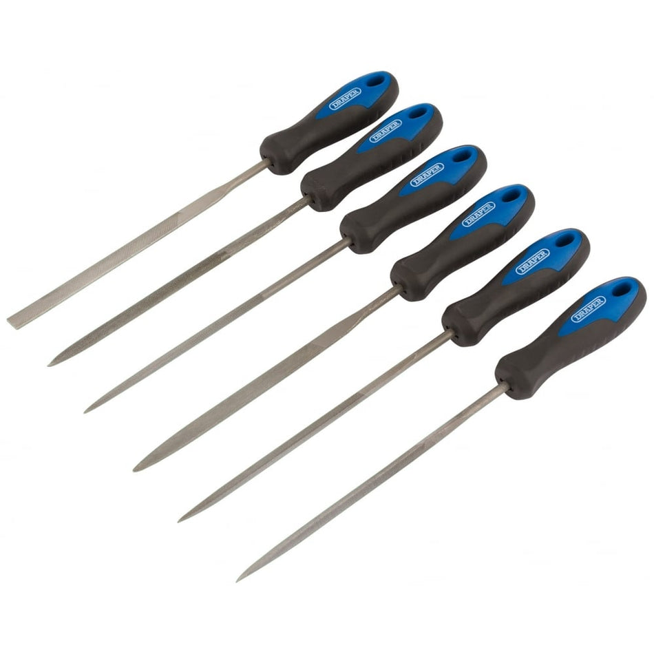 DRAPER 140mm Soft Grip Needle File Set (6 Piece): Model No. NF/SET/B